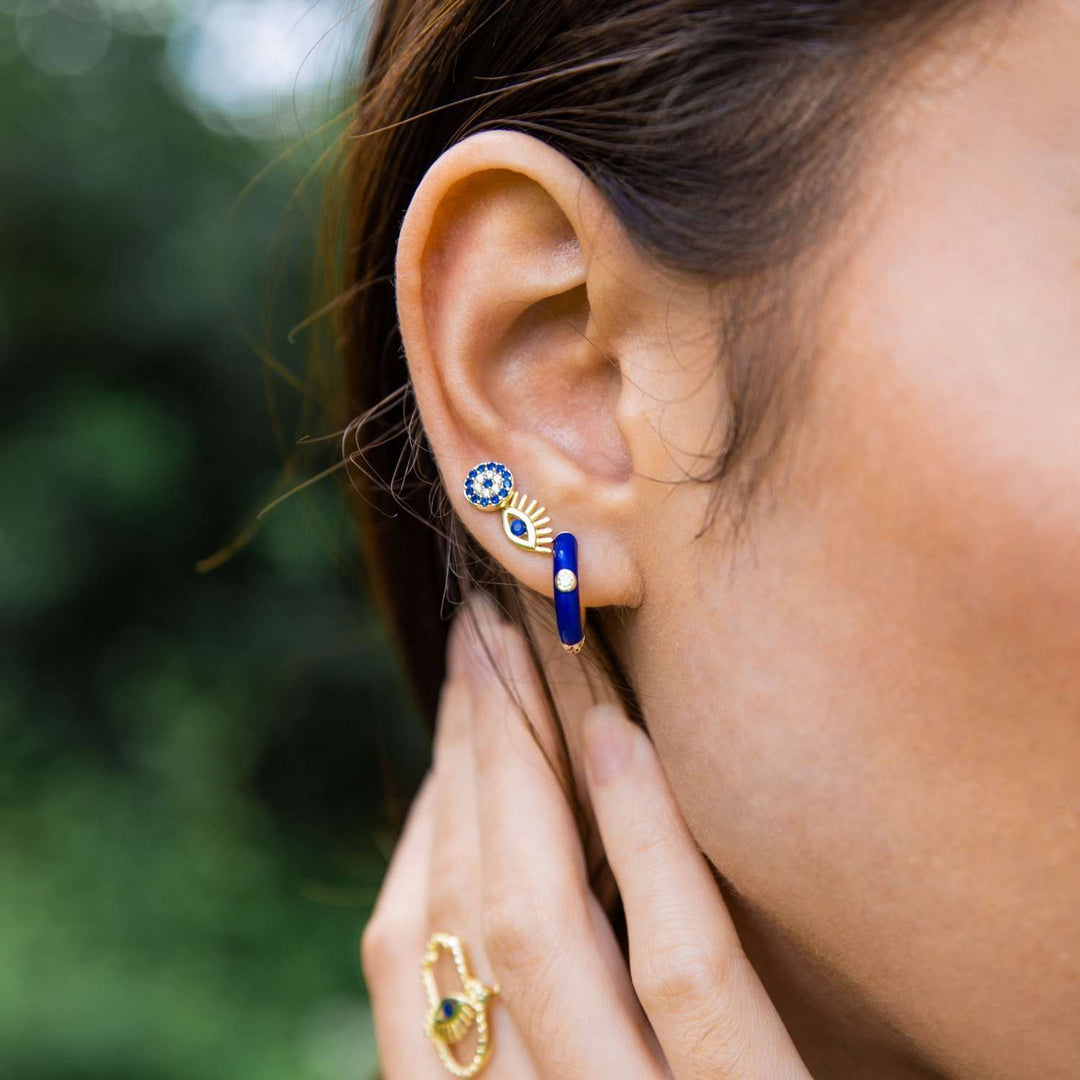 Evil Eye Stud Earrings Gold