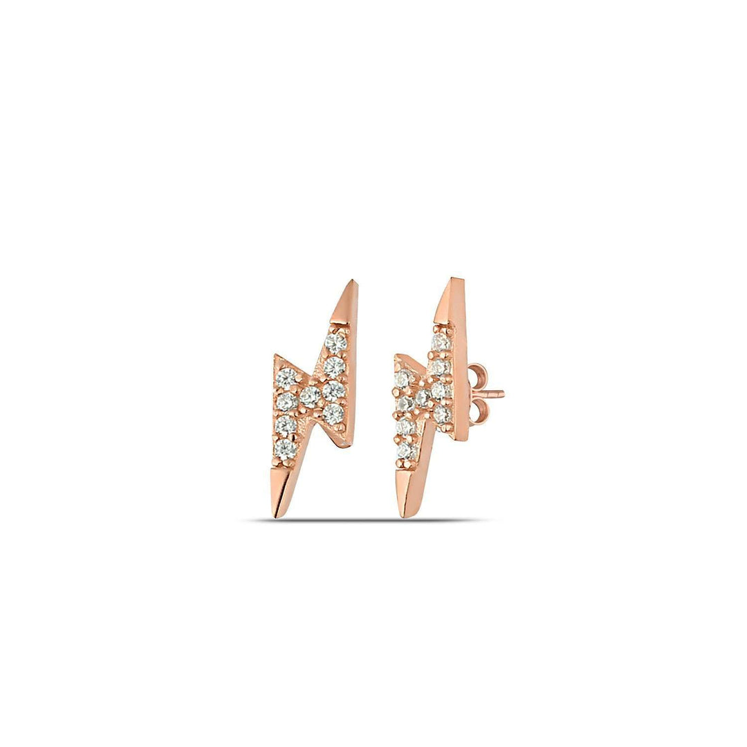 Rose Gold thunderbolt earrings