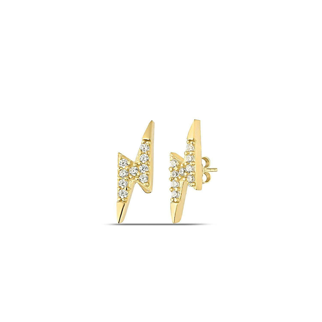 Gold Lightning Bolt earrings