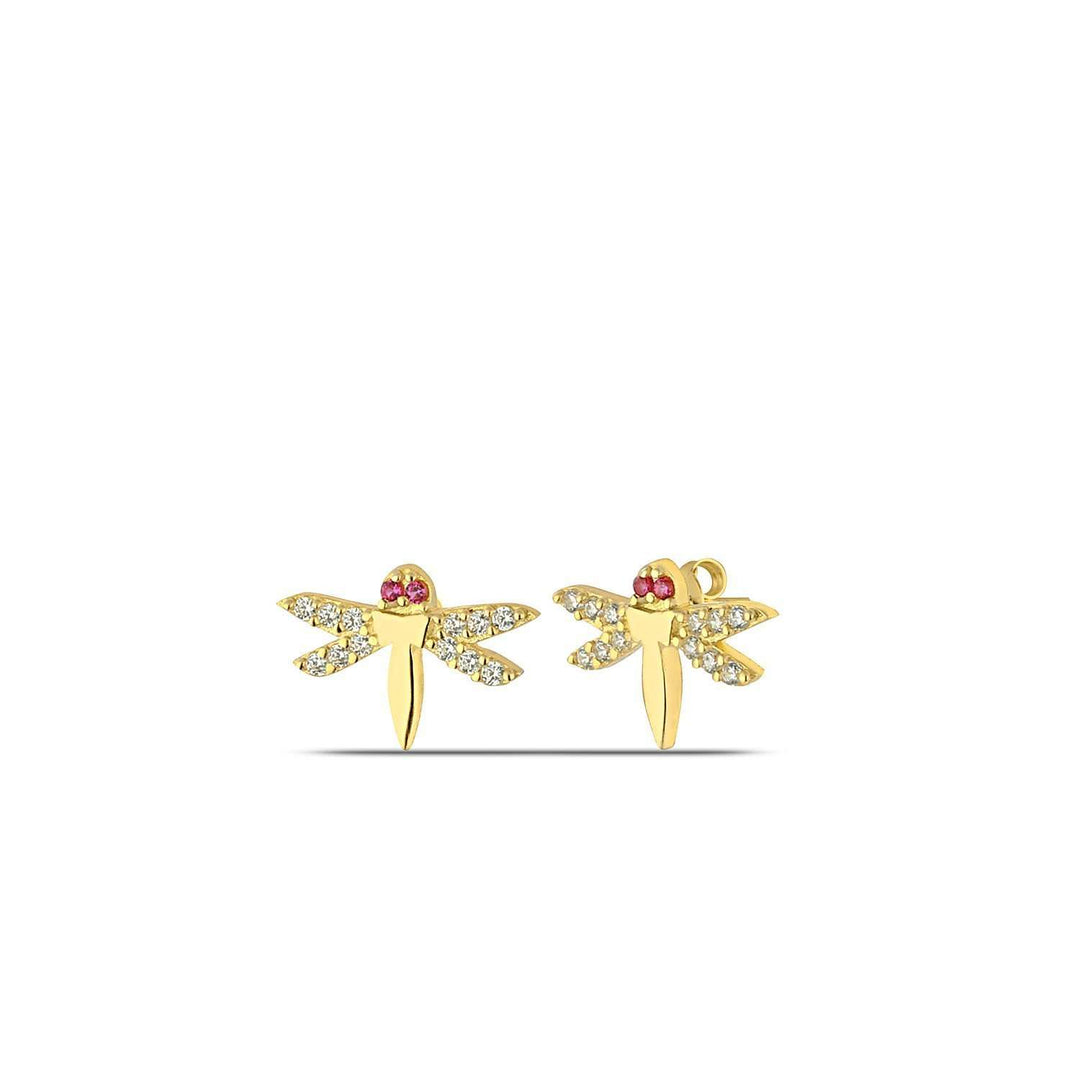 Gold Dragonfly Earrings