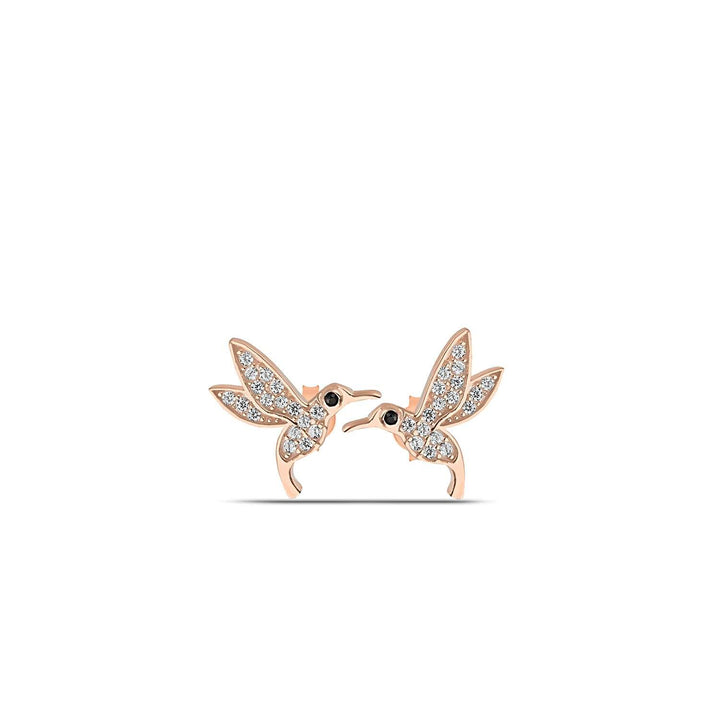Rose Gold Hummingbird Earrings 
