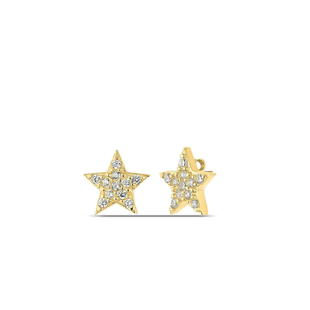 Gold Star Stud Earrings