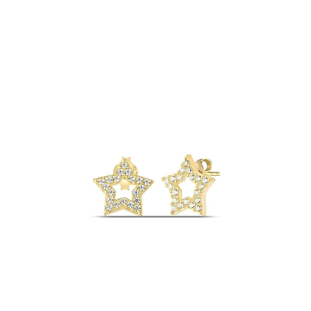 Gold Star Stud Earrings