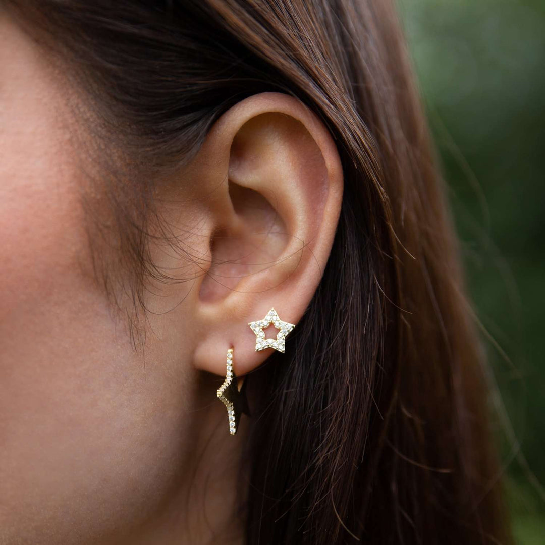 Open Star Stud Earrings