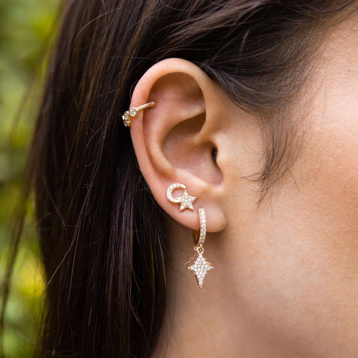 Moon and Star Earrings