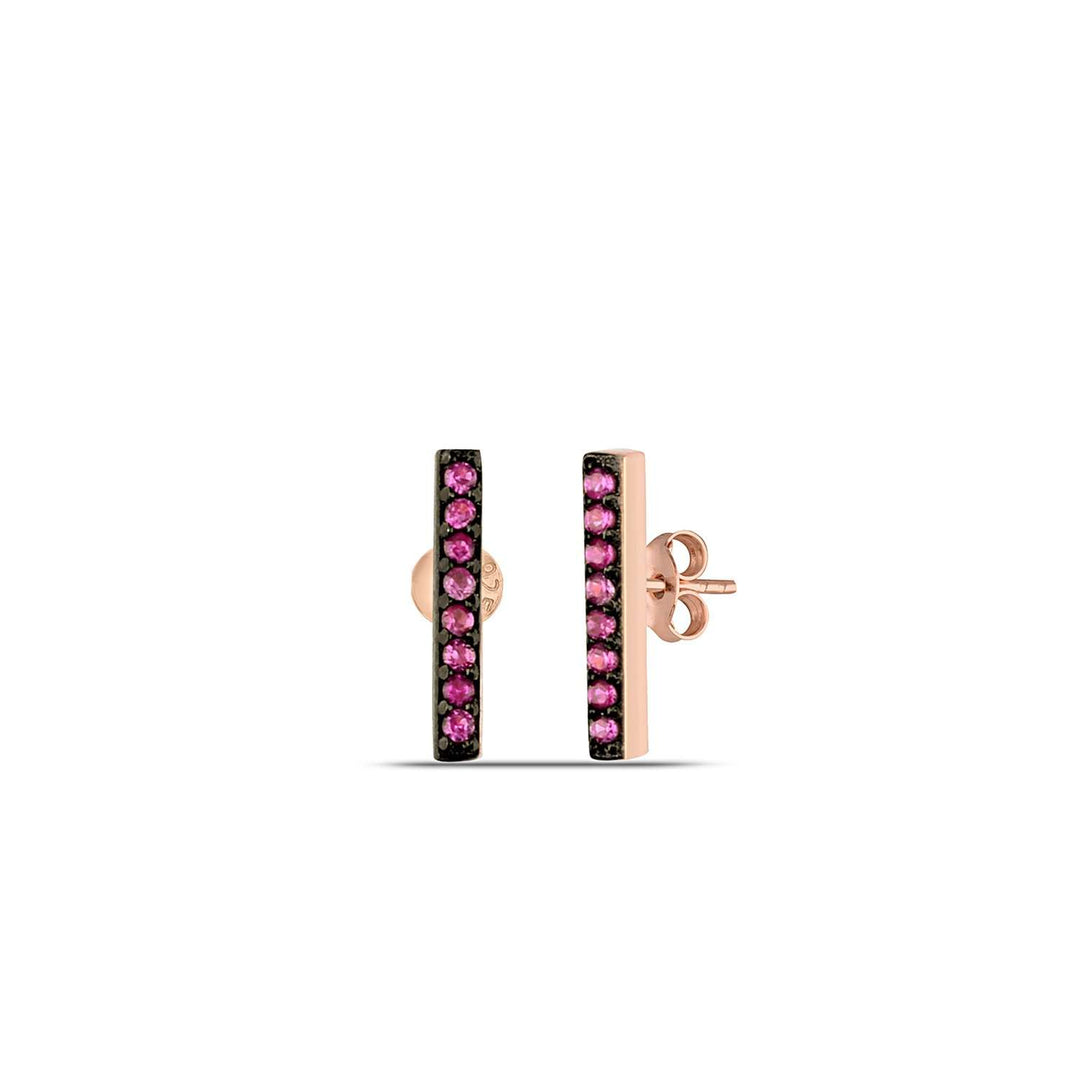 rose gold ruby stud earrings