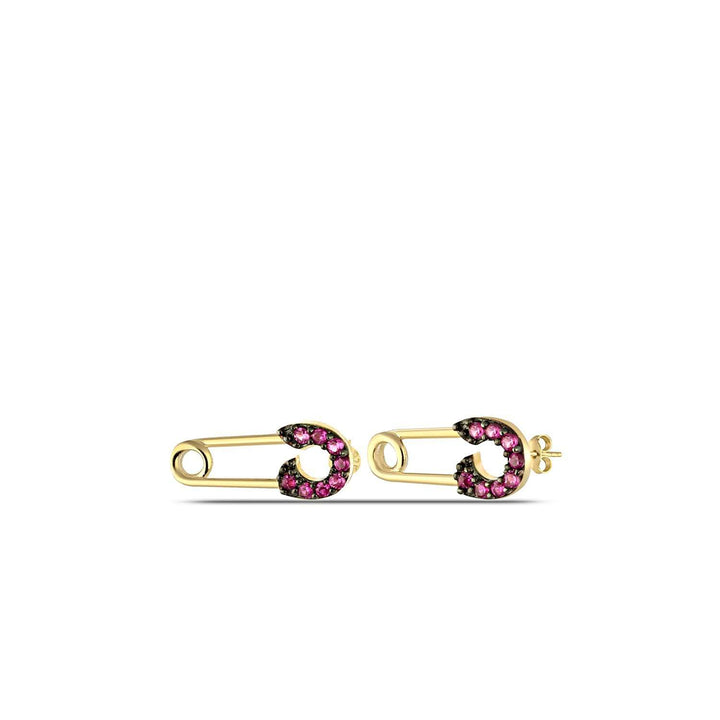 Ruby Stud Earrings Gold