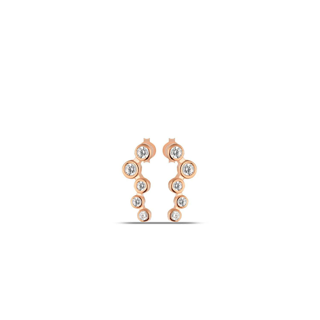 Rose Gold Cluster Earrings