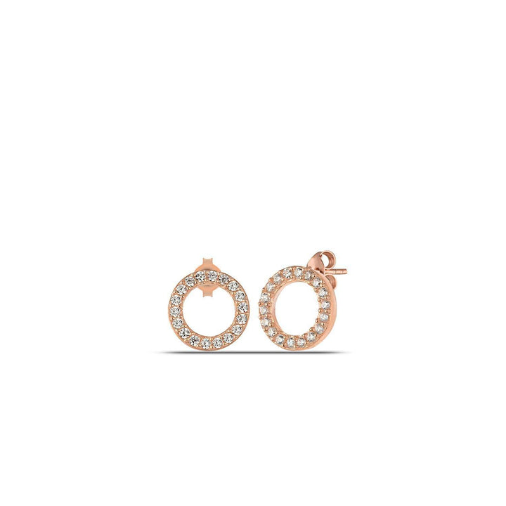 Rose Gold Open Circle Stud Earrings
