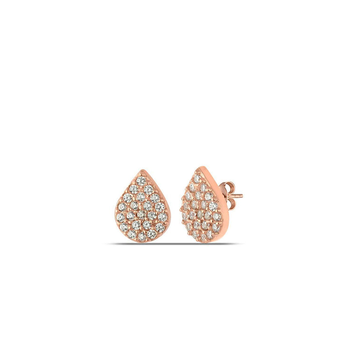 Rose Gold Teardrop Stud Earrings