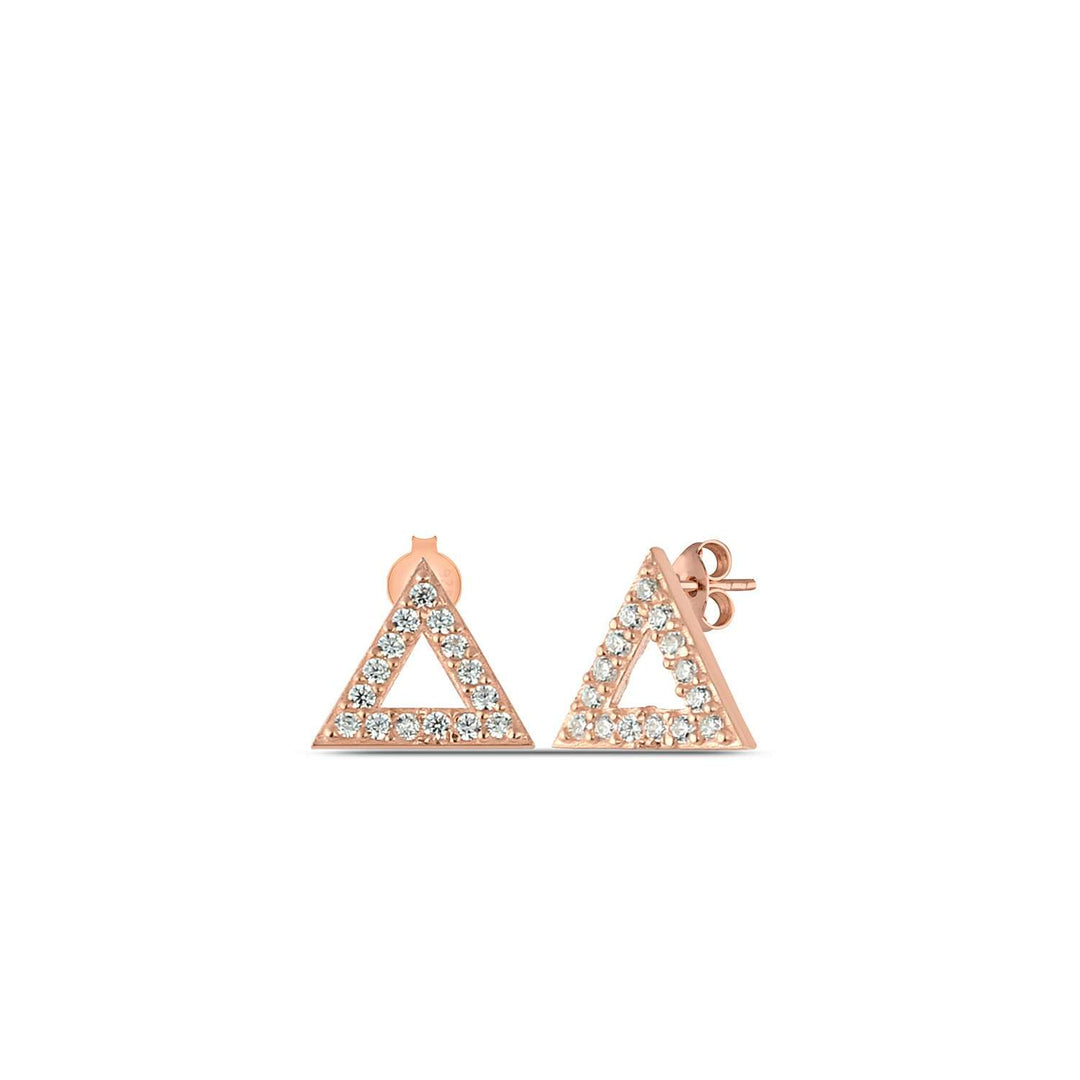 Rose Gold Open Triangle Stud Earrings