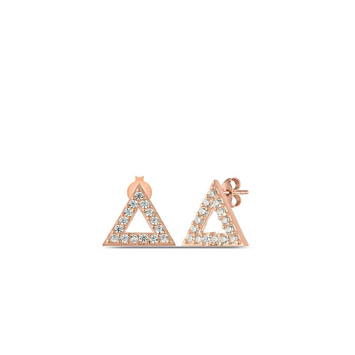 Rose Gold Open Triangle Stud Earrings