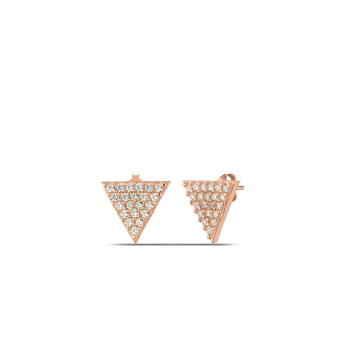 Triangle Stud Earrings Rose Gold