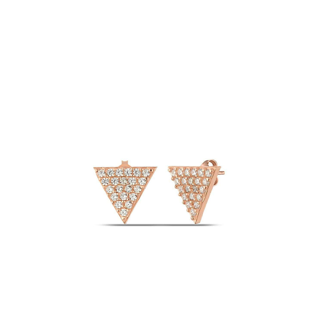 Triangle Stud Earrings Rose Gold