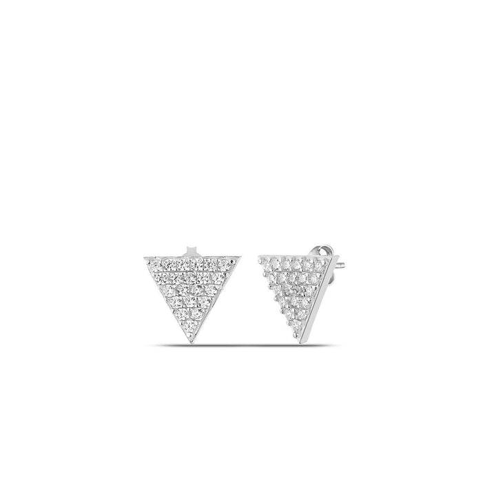 Thales Triangle Stud Earrings with CZ