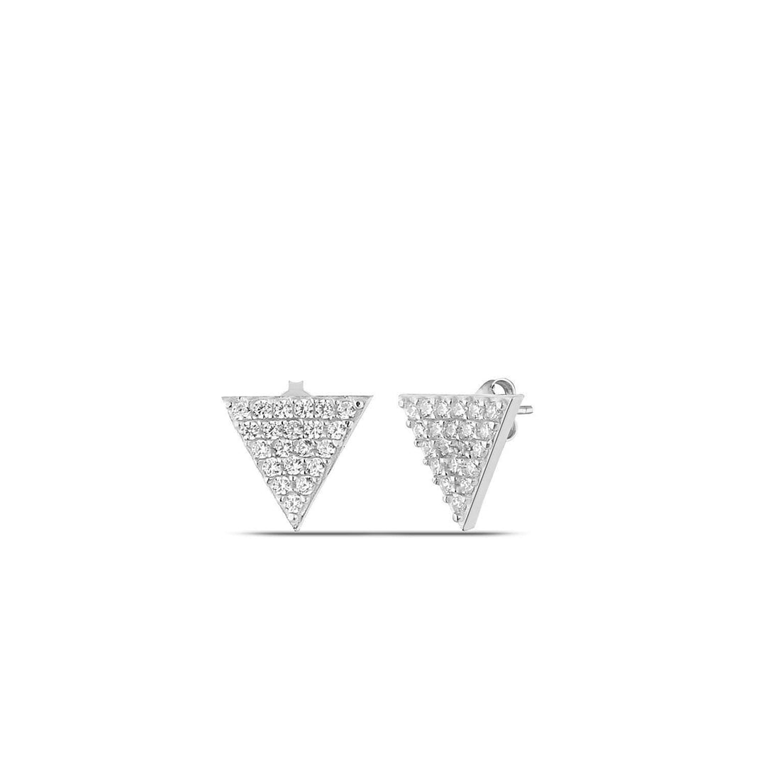 Sterling Silver Triangle Stud Earrings