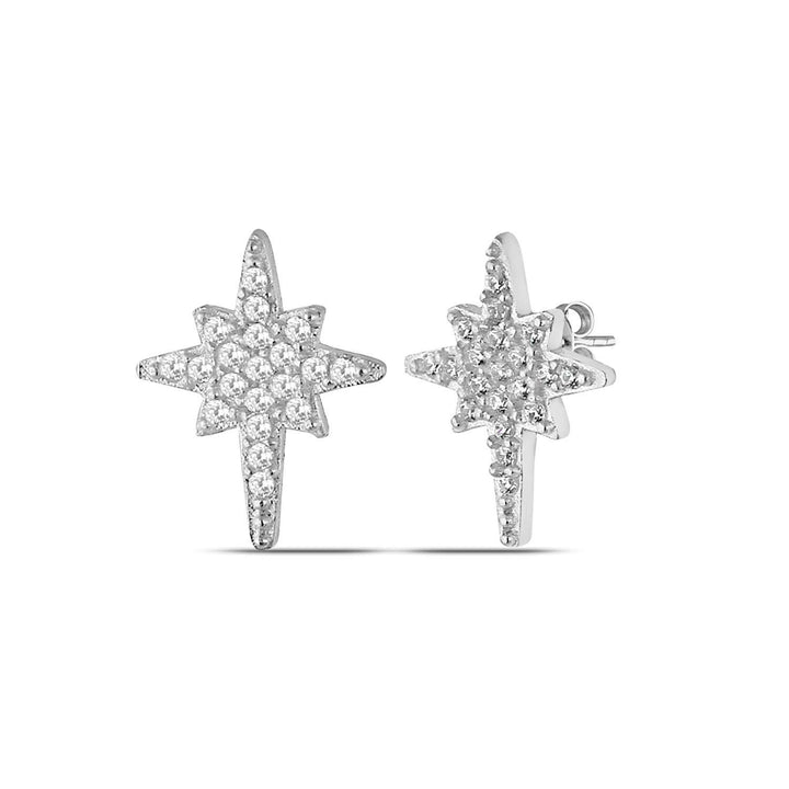 North Star Diamond Earrings Silver