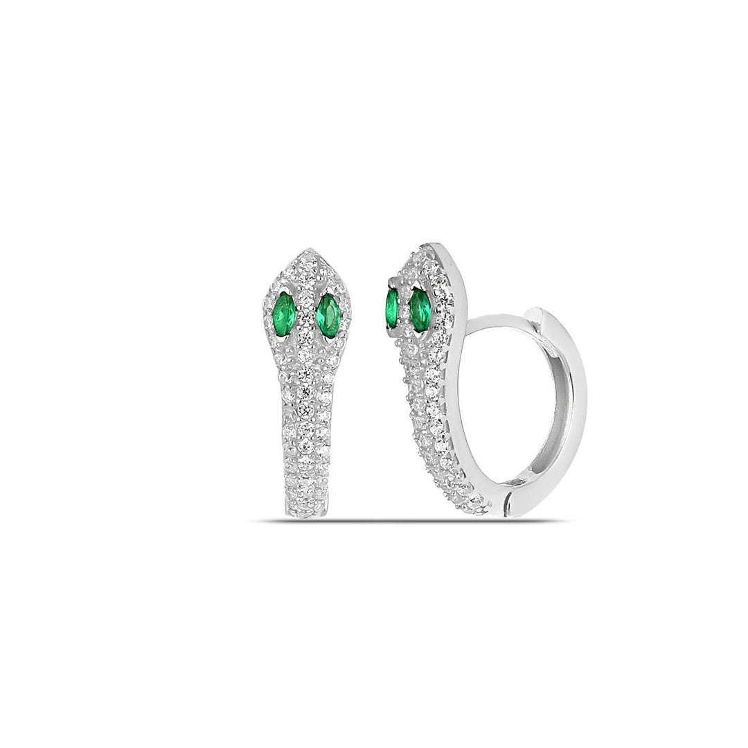 Emerald and Diamond Snake Earrings