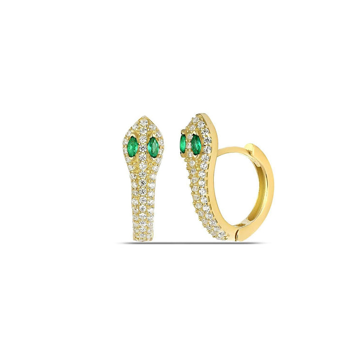 Emerald Snake Huggie Earrings