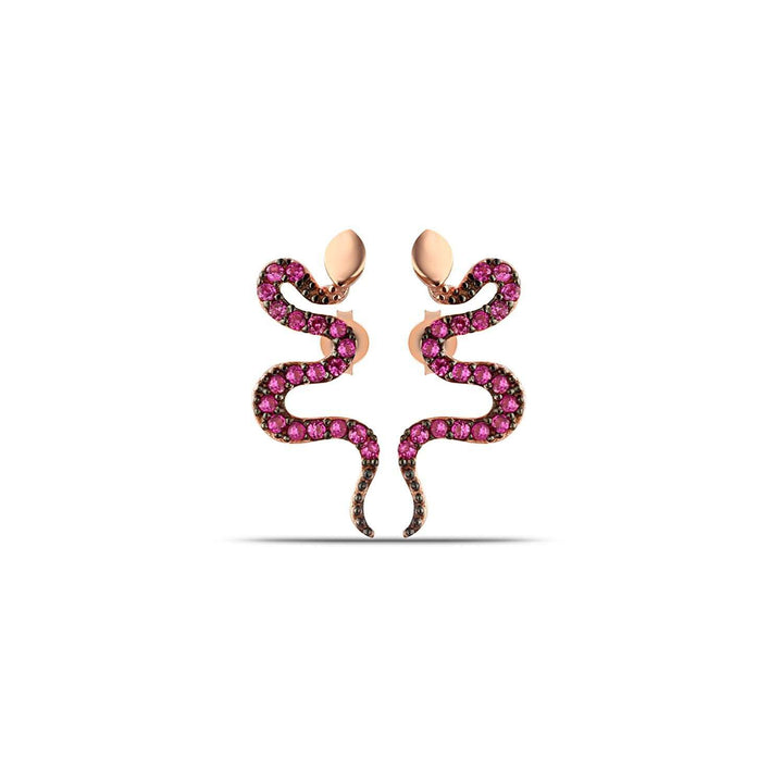 Boucles d'oreilles à tige Medusa - Rubis CZ