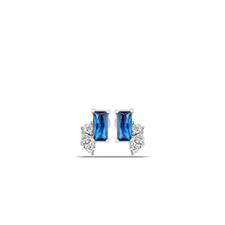 Silver Sapphire Earrings