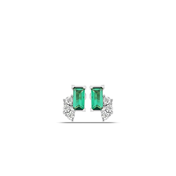 Kleodora Stud Earrings with Emerald CZ