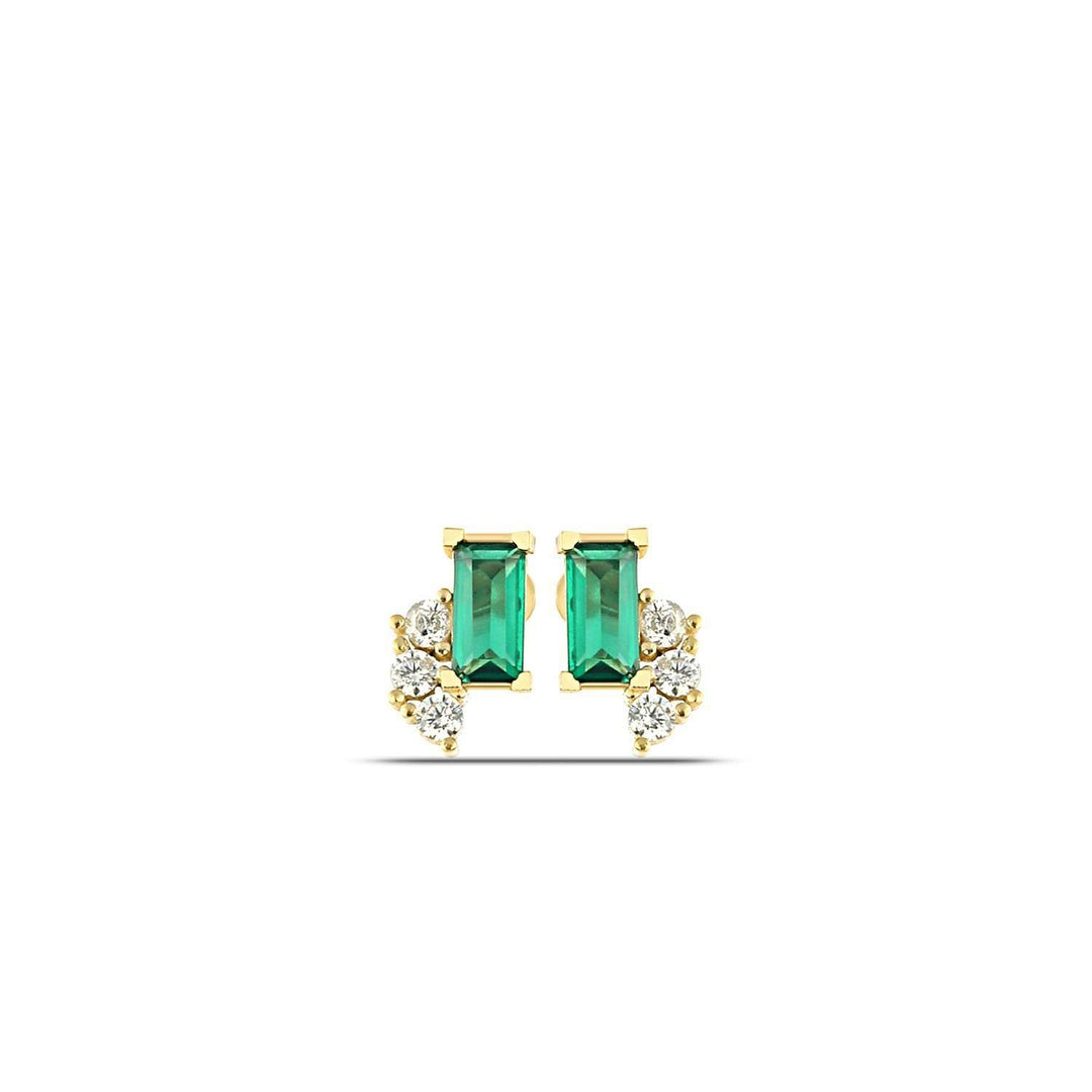 Emerald Baguette Stud Earrings
