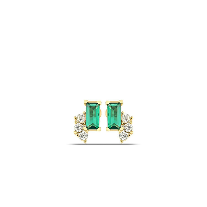 Emerald Baguette Stud Earrings