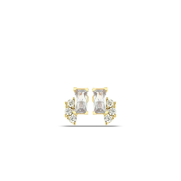 Gold Diamond Baguette Earrings