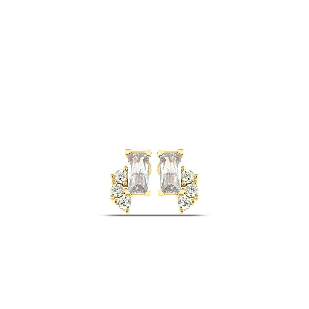 Gold Diamond Baguette Earrings