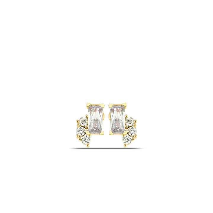 Gold Diamond Baguette Earrings