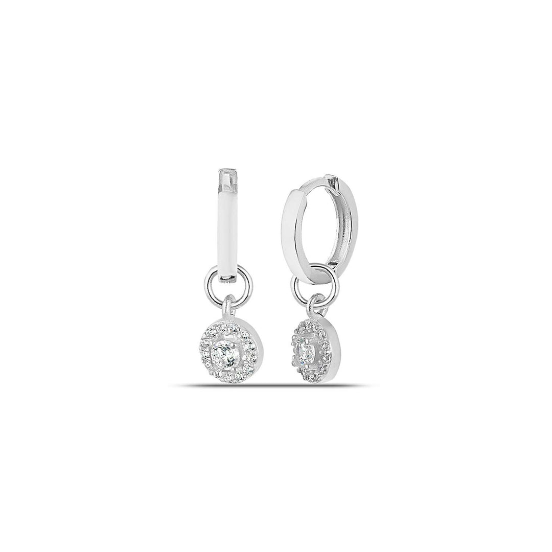 Diamond Drop Huggie Earrings