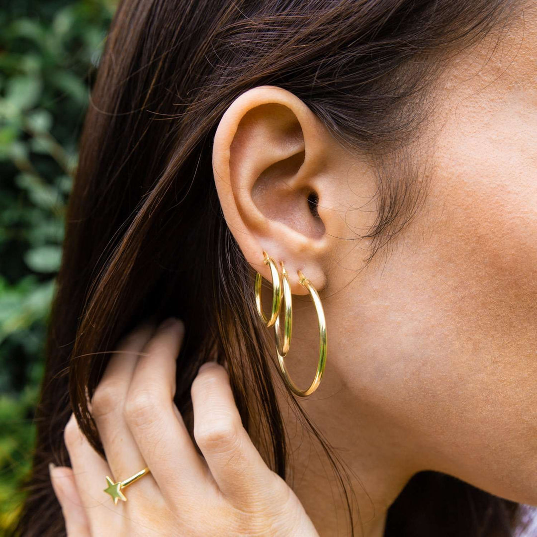 Thin Gold Hoop Earrings