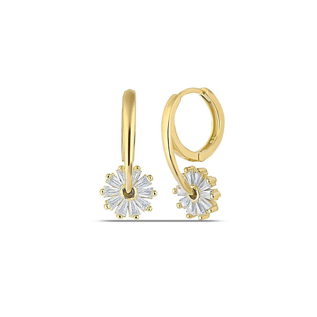 Gold Flower Hoop Earrings