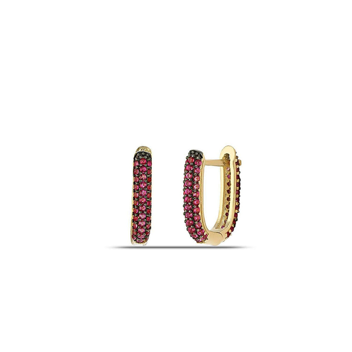 Ruby Huggie Hoop Earrings