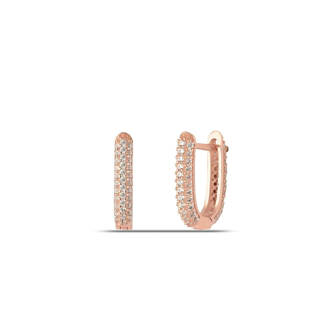 Diamond Huggie Earrings Rose Gold