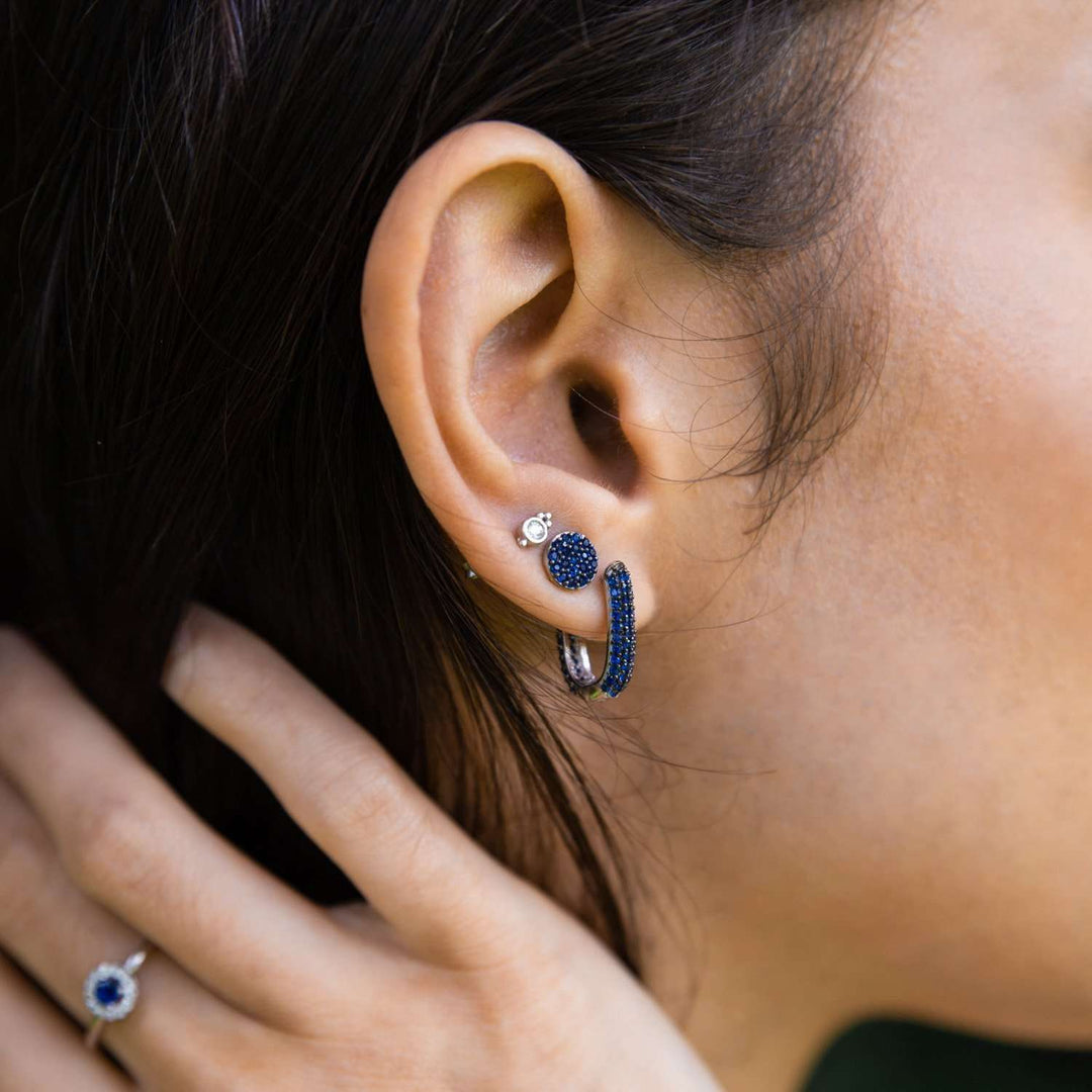 cz oval hoop earrings