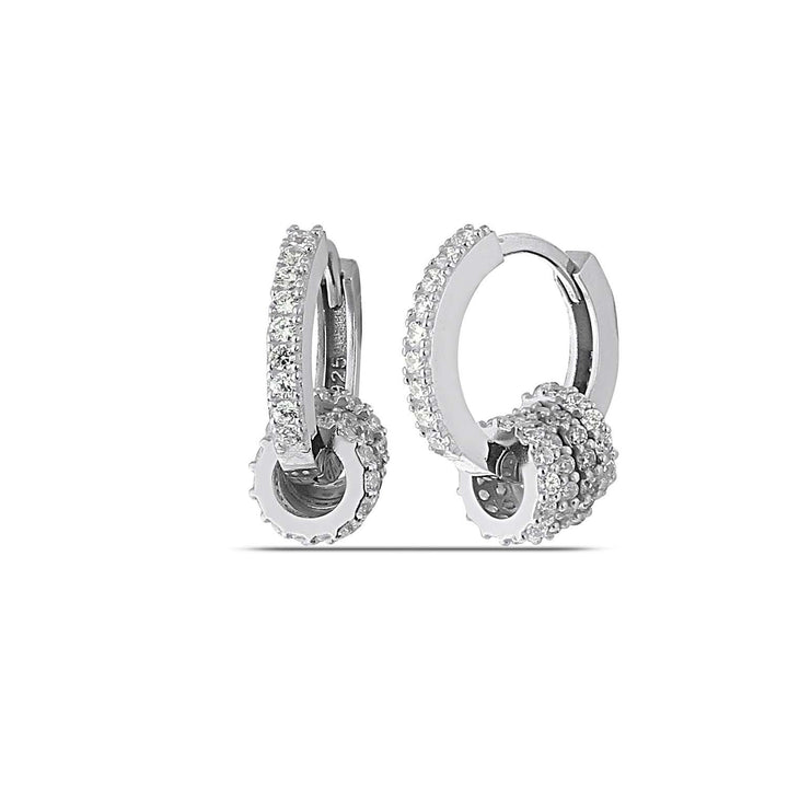 Silver Sparkle Huggie Hoops