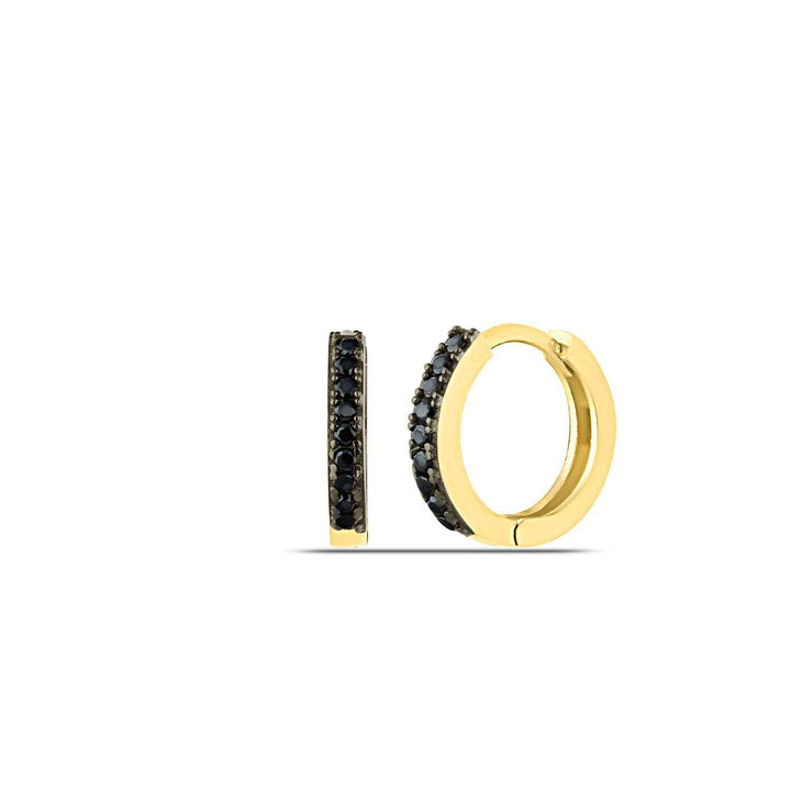 Black Gold Huggie Earrings