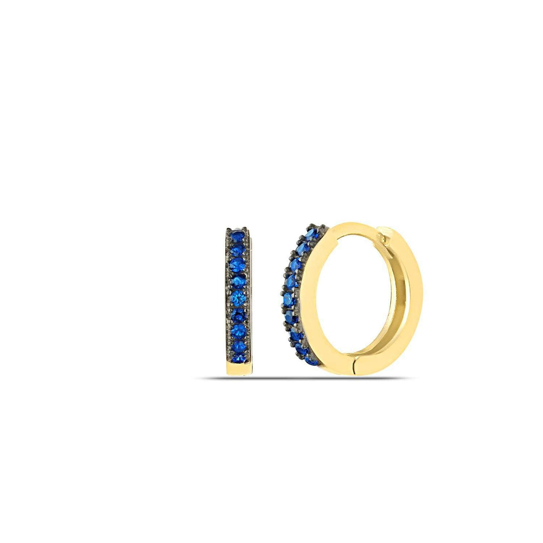 Blue Sapphire Huggie Earrings