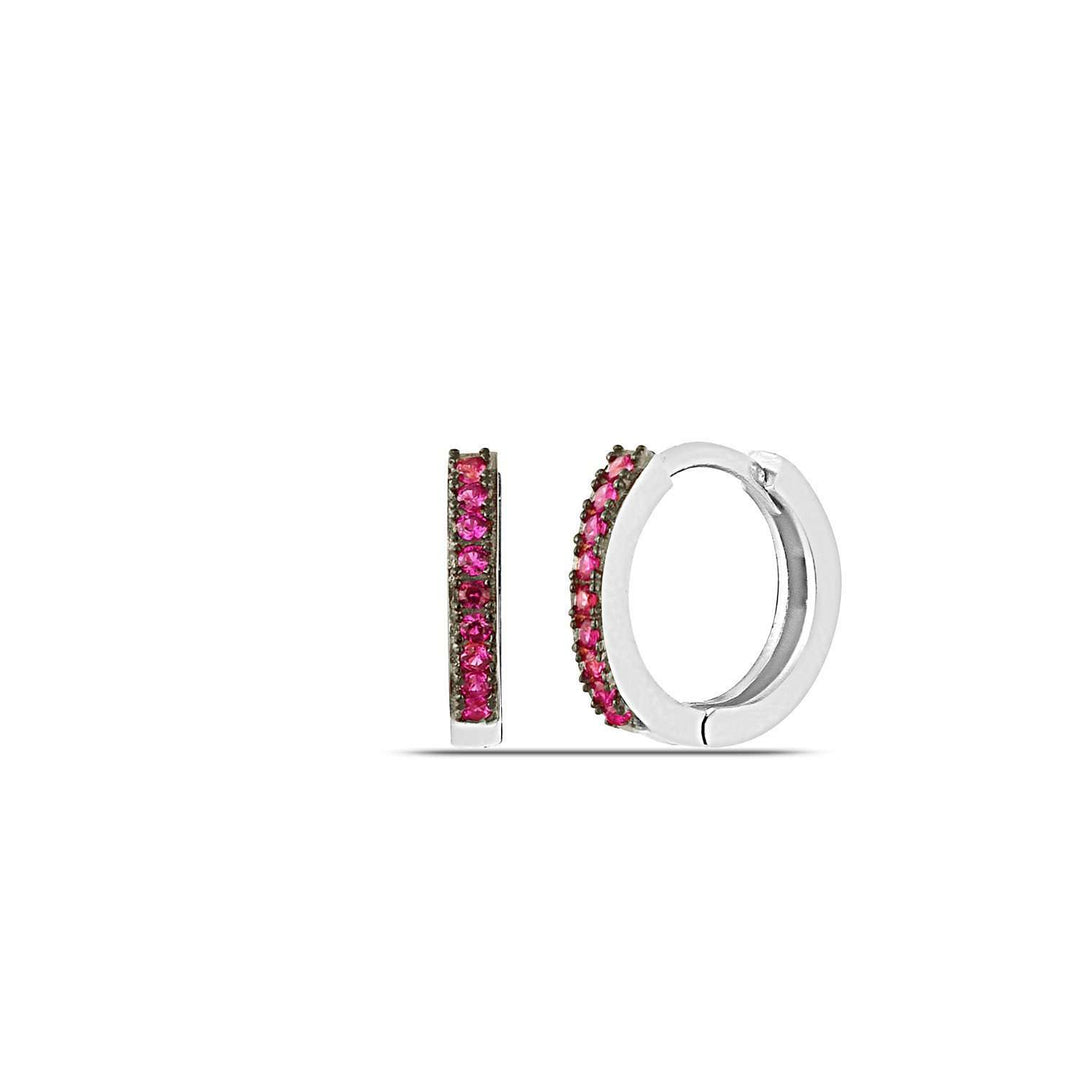 Ruby Huggie Hoop Earrings