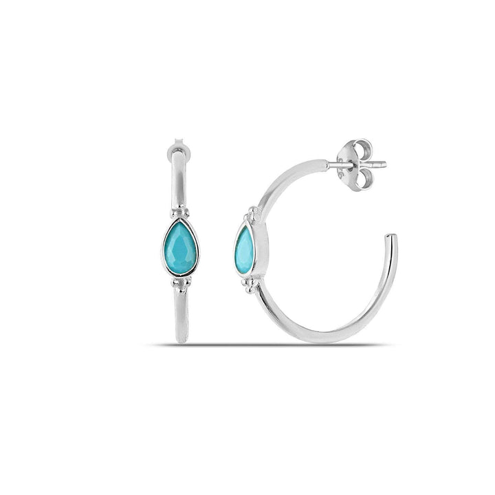 Callisto Hoop Earrings - Turquoise CZ