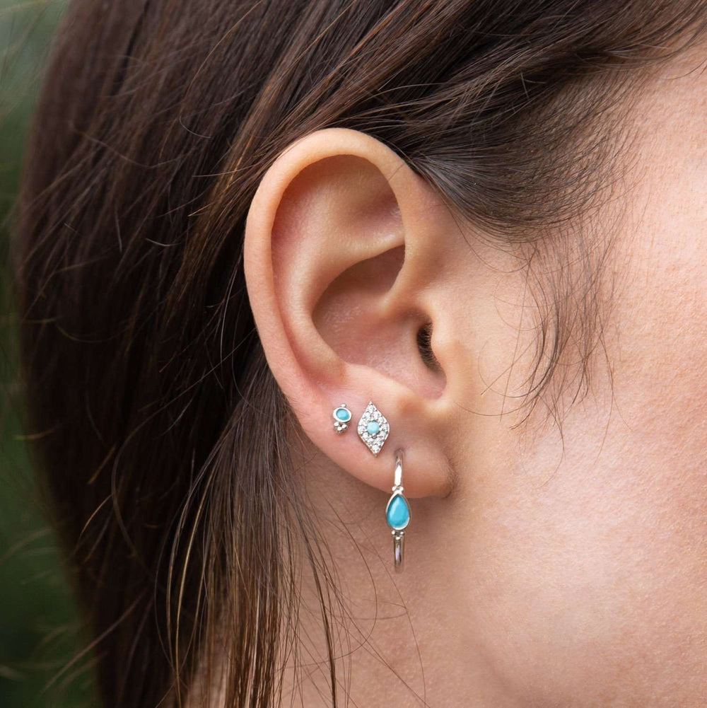 Turquoise hoop earrings silver