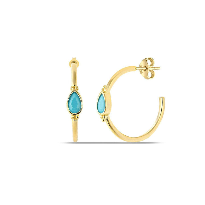 Turquoise hoop earrings