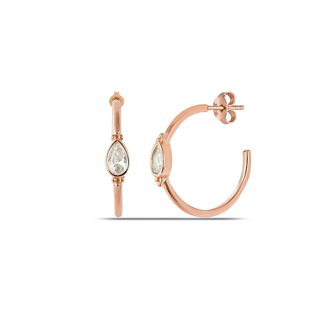 Rose Gold Diamond Hoop Earrings