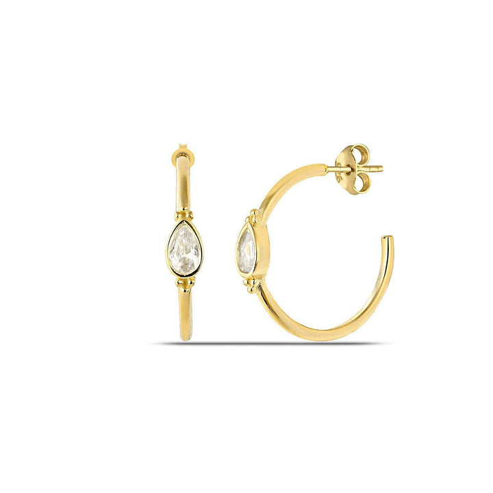 Gold Diamond Hoop Earrings