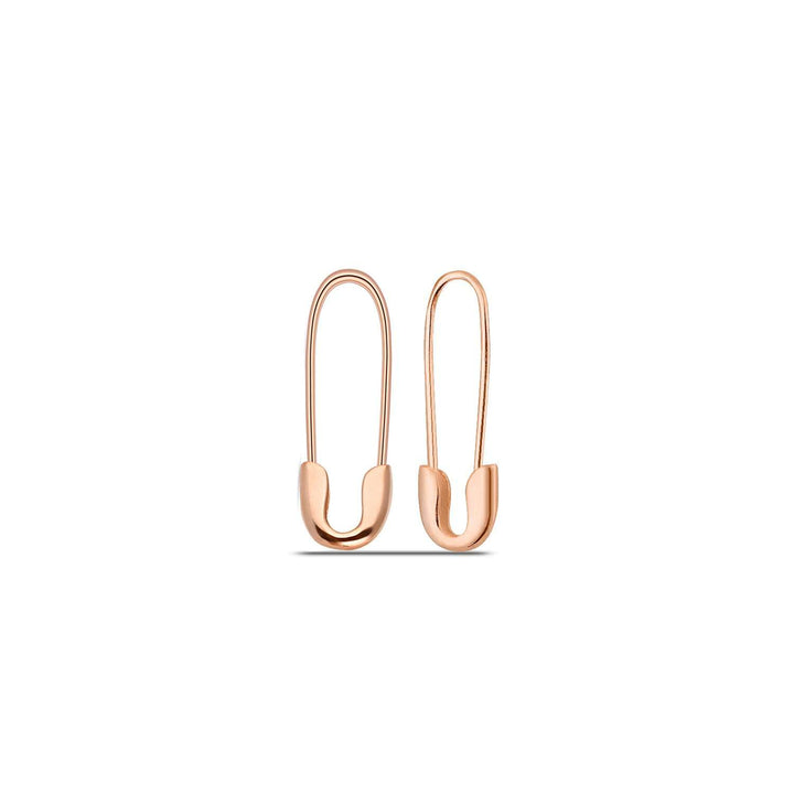 Rose Gold Safety Pin Earrings