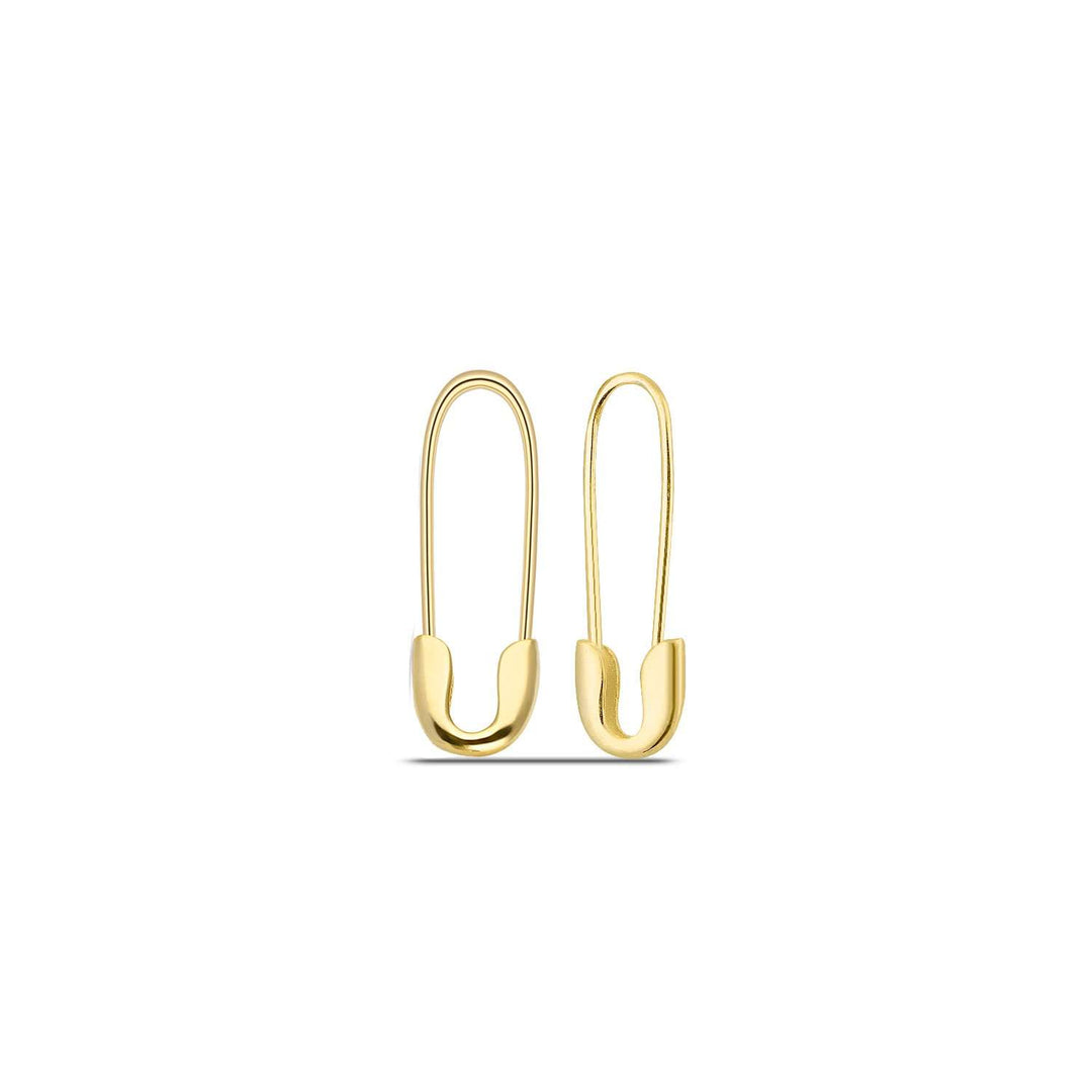 Gold Safety Pin Earrings