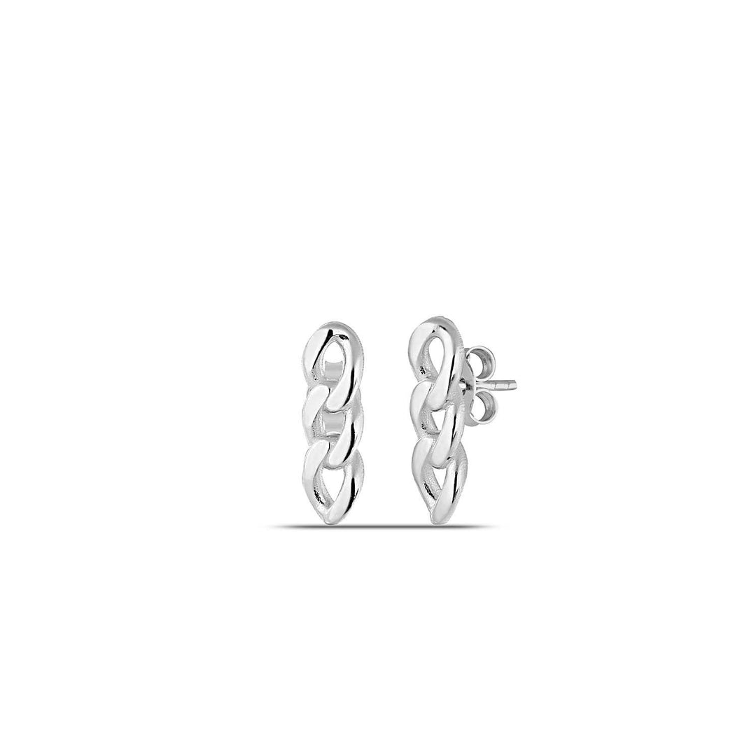 Sterling Silver Chain Stud Earrings