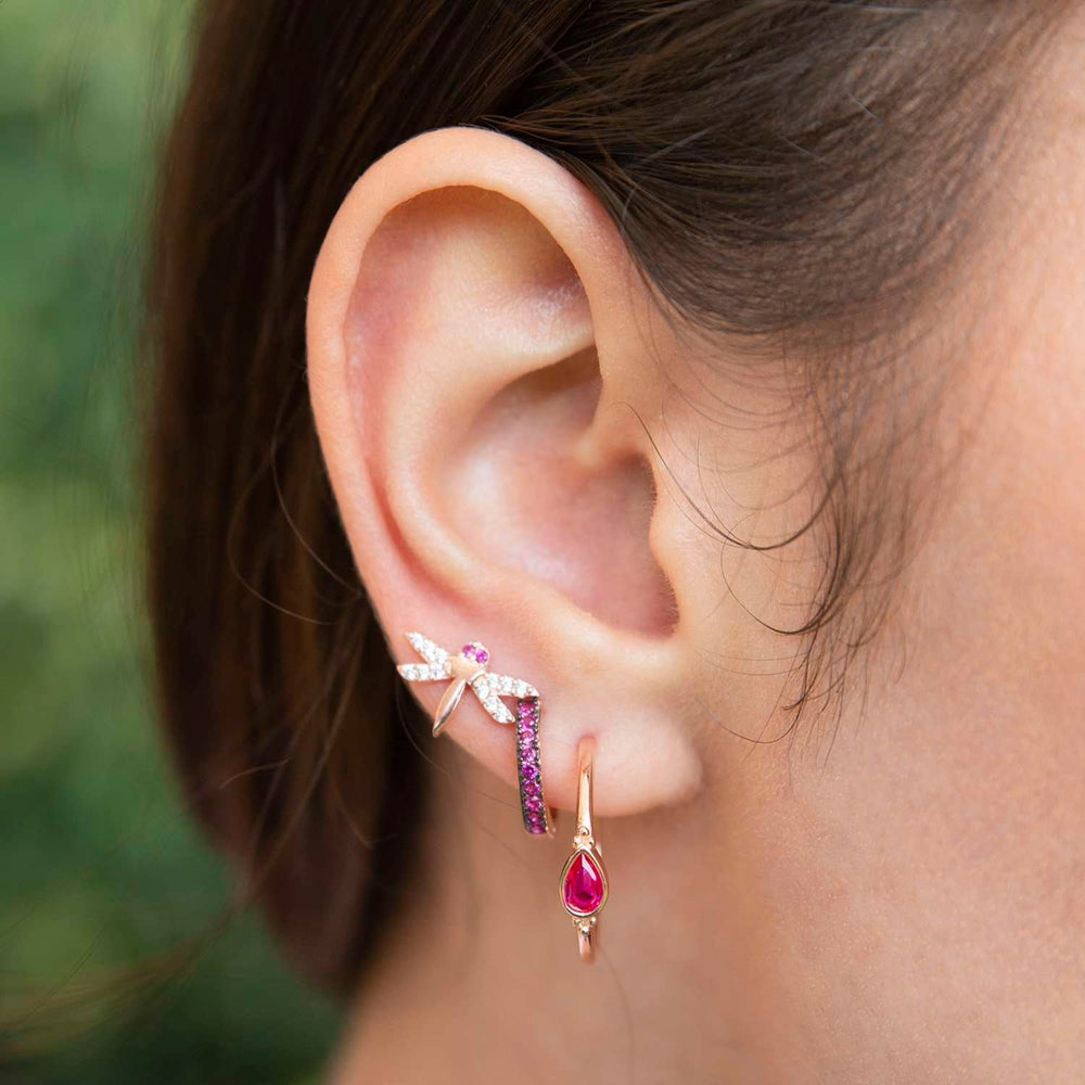 Ruby Hoop Earrings